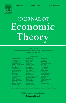 Couverture de la revue Journal of economic theory